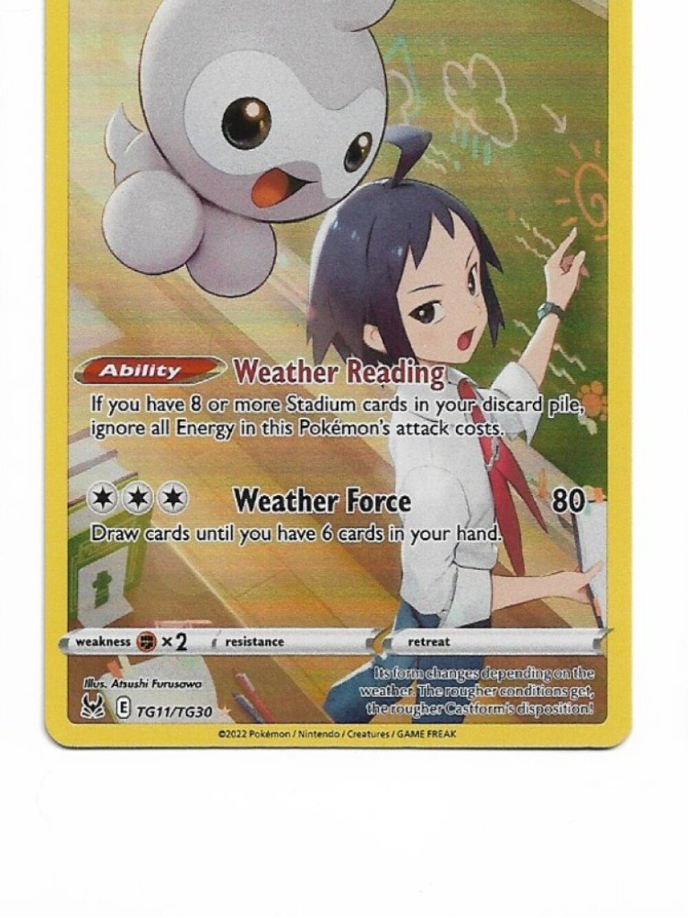 Pokemon Castform TG11/TG30 Lost Origin Trainer Gallery NM